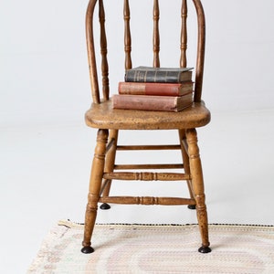 vintage wood spindle back chair, painted kitchen chair image 2