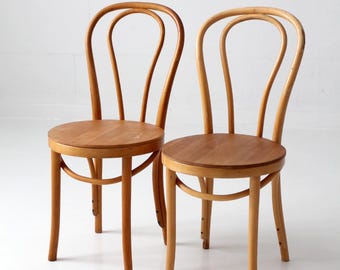 pari of vintage ZPM Radomsko bentwood cafe chairs