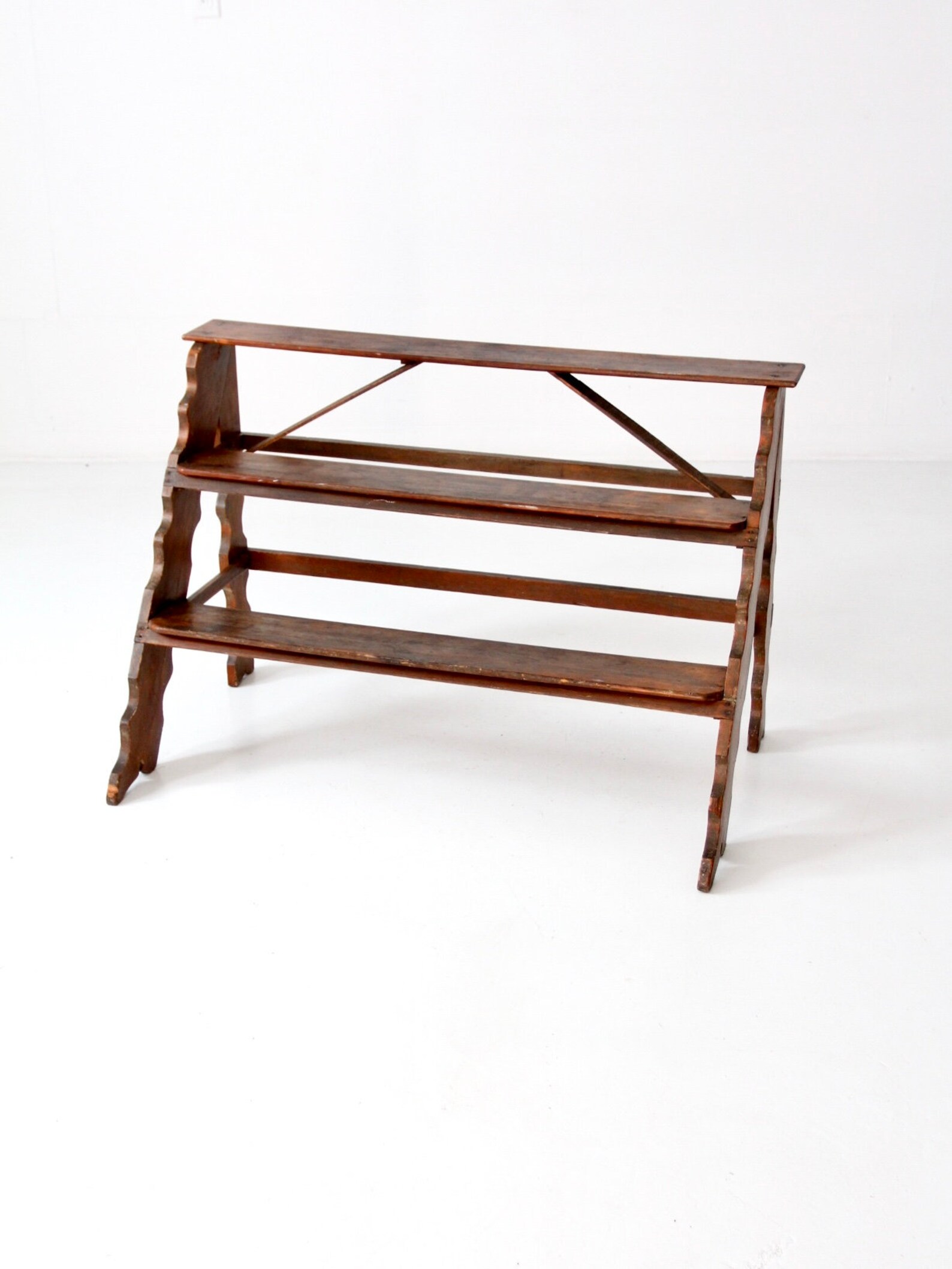 Vintage Wood Plant Stand Riser Shelf Display Etsy
