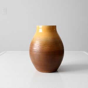 vintage studio pottery vase with ombre glaze