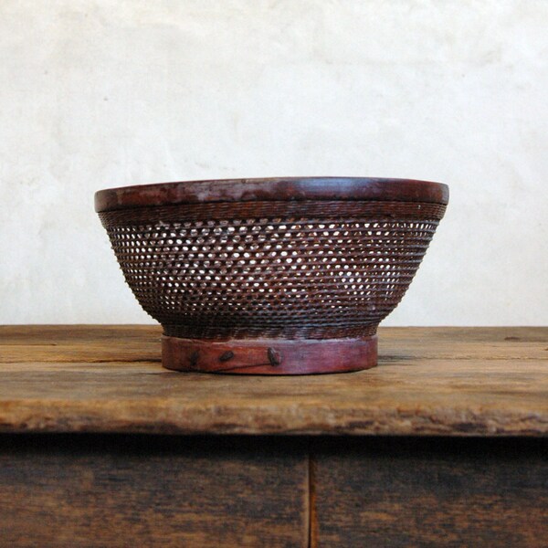 Antique Indonesian Bowl // Cane