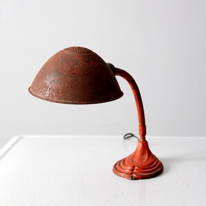vintage red gooseneck desk lamp image 3