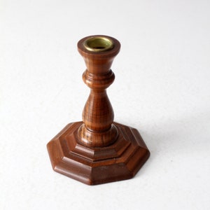 vintage wood candlestick holder image 7