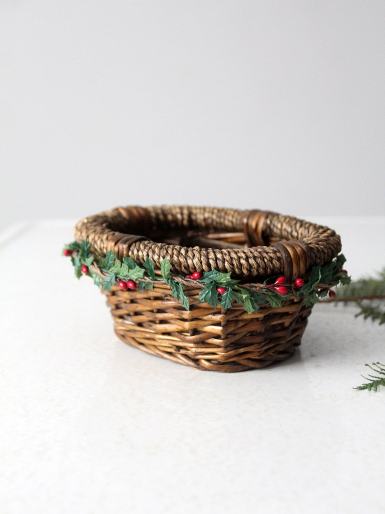 vintage wicker Christmas basket image 3