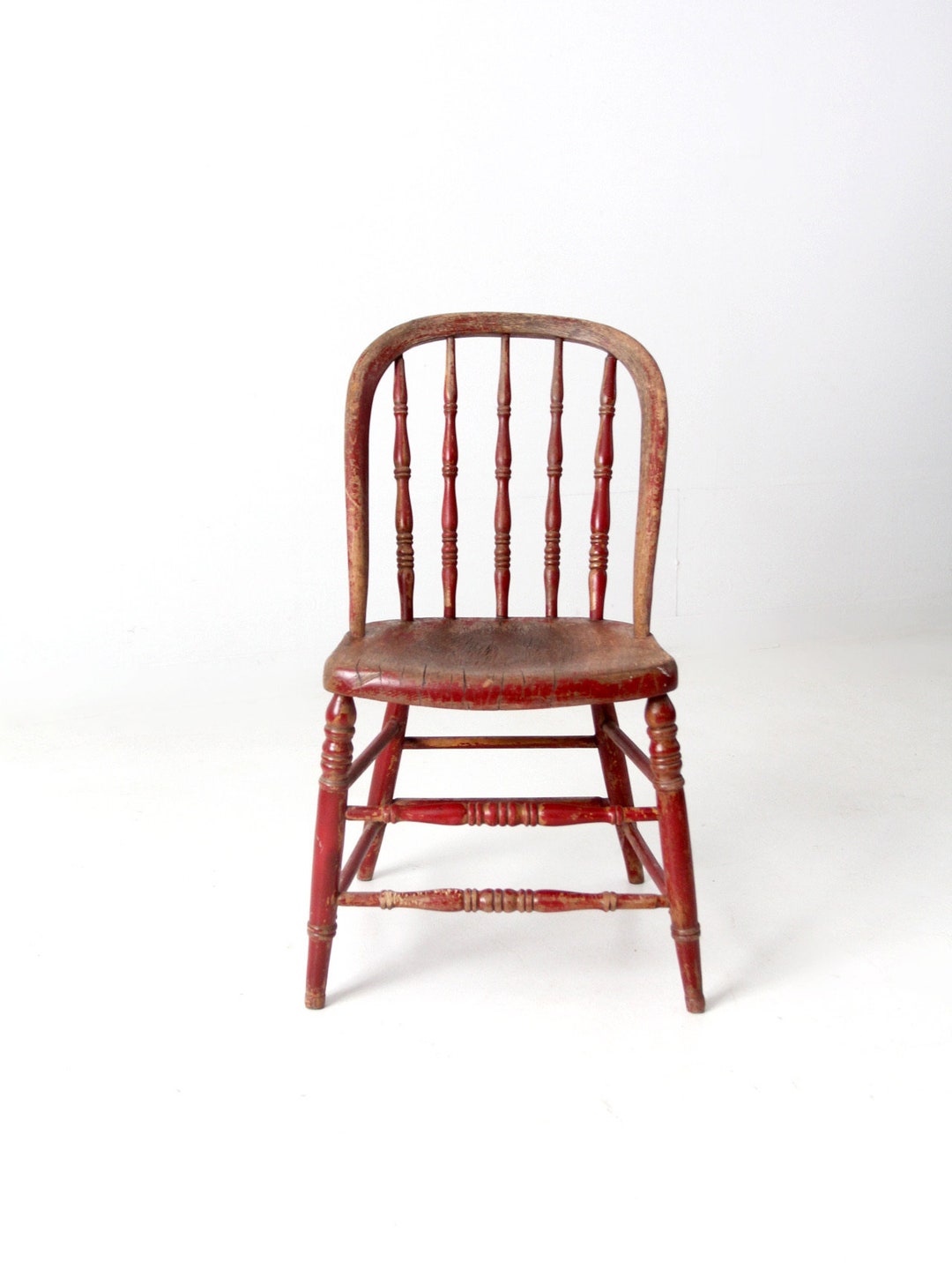 Antique Windsor Chair, Painted Spindle Back Wood Chair - Etsy