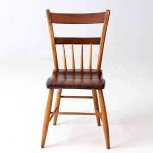 antique plank seat chair, primitive farmhouse chair