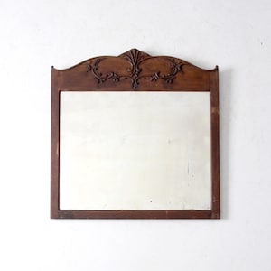 antique carved wood mirror