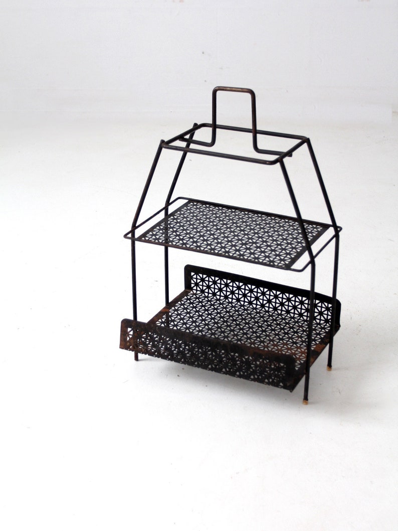 mid-century tiered metal stand image 8