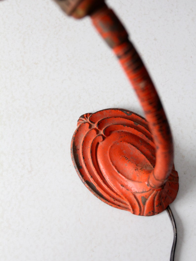 vintage red gooseneck desk lamp image 7