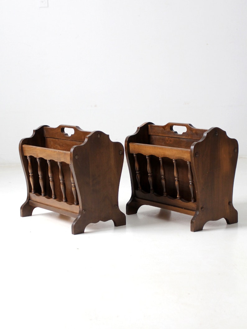 Vintage Leick Wooden Magazine Stands, End Racks Pair - Etsy