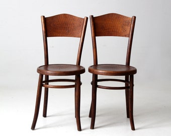 Fischel bentwood bistro chair pair circa 1920s
