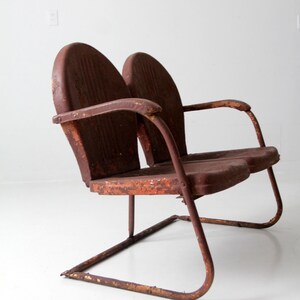mid-century double seat motel chair bench image 9