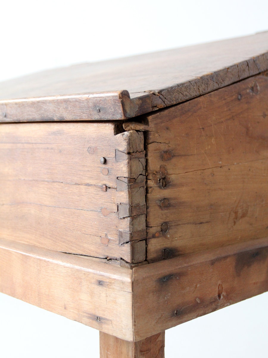 Antique slant top desk wood clerk or writing desk Etsy