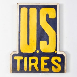 vintage U.S. Tires hand painted sign image 4