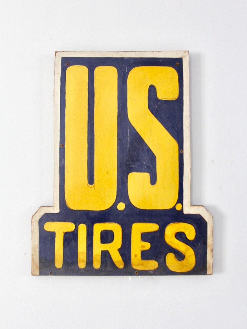 vintage U.S. Tires hand painted sign image 4