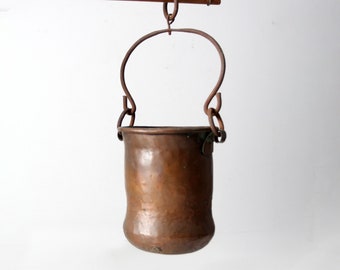 antique copper kettle, hearthware fire pot