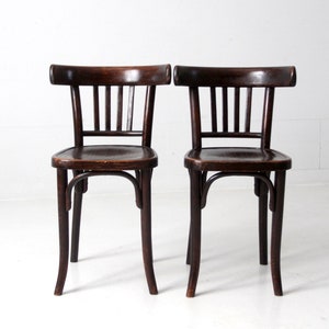 antique Thonet bentwood bistro chairs pair