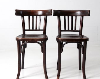Antique Thonet Bentwood Bistro Chairs Pair - Etsy