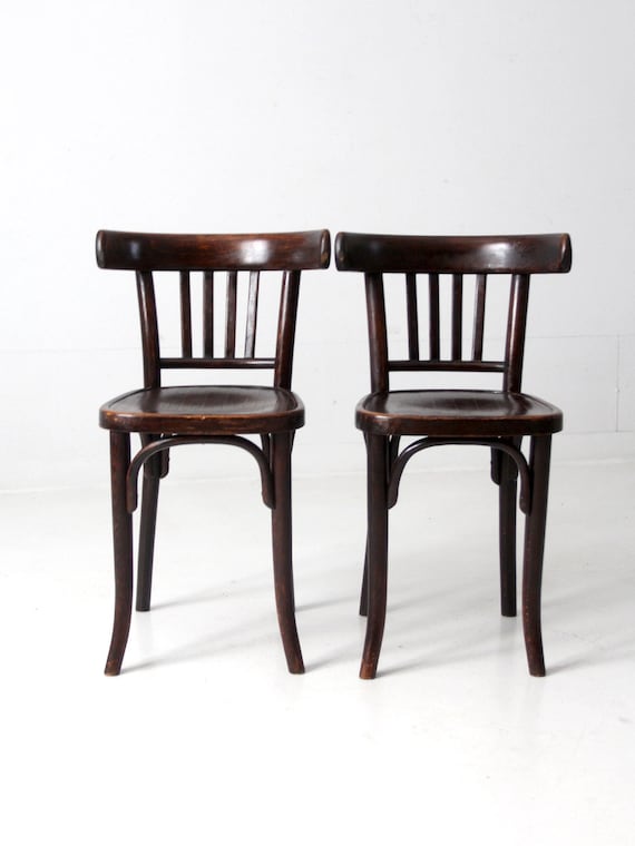 Antique Thonet Bentwood Bistro Chairs Pair - Etsy