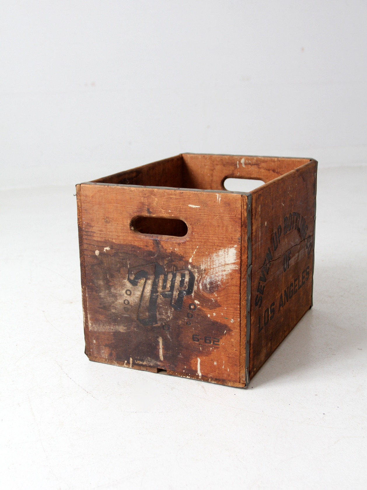 vintage USA70's 7up wood crate 木箱 70s Vintage Advertising 7up Wooden Crate Wood Box (M810