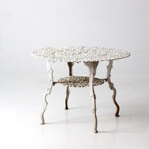 Victorian white cast iron garden table