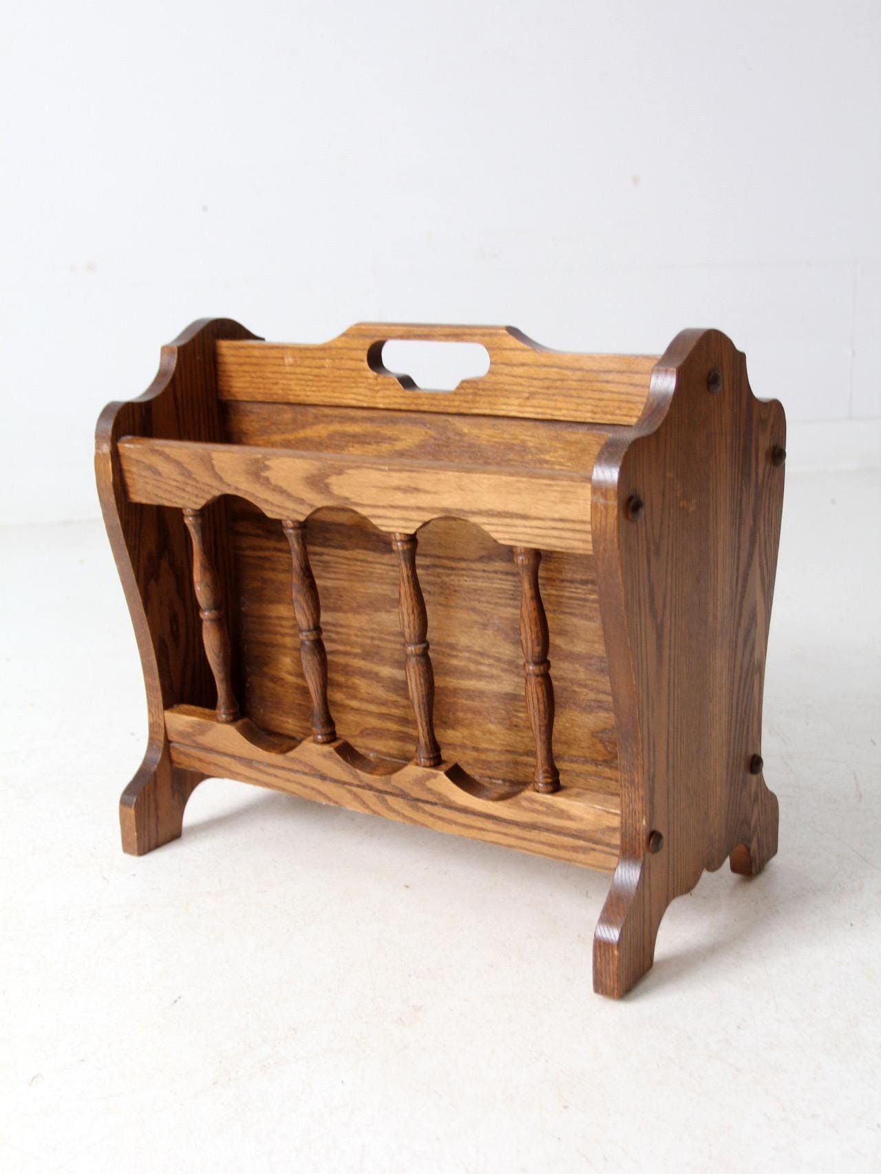 ヴィンテージの木製マガジンラック - Etsy 日本