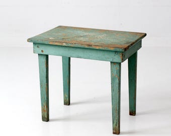 antique primitive painted side table