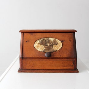 vintage wooden breadbox