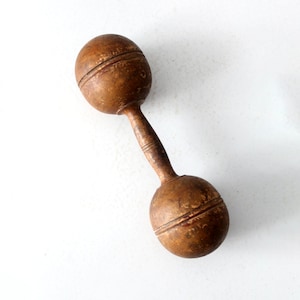 antique wooden hand weight