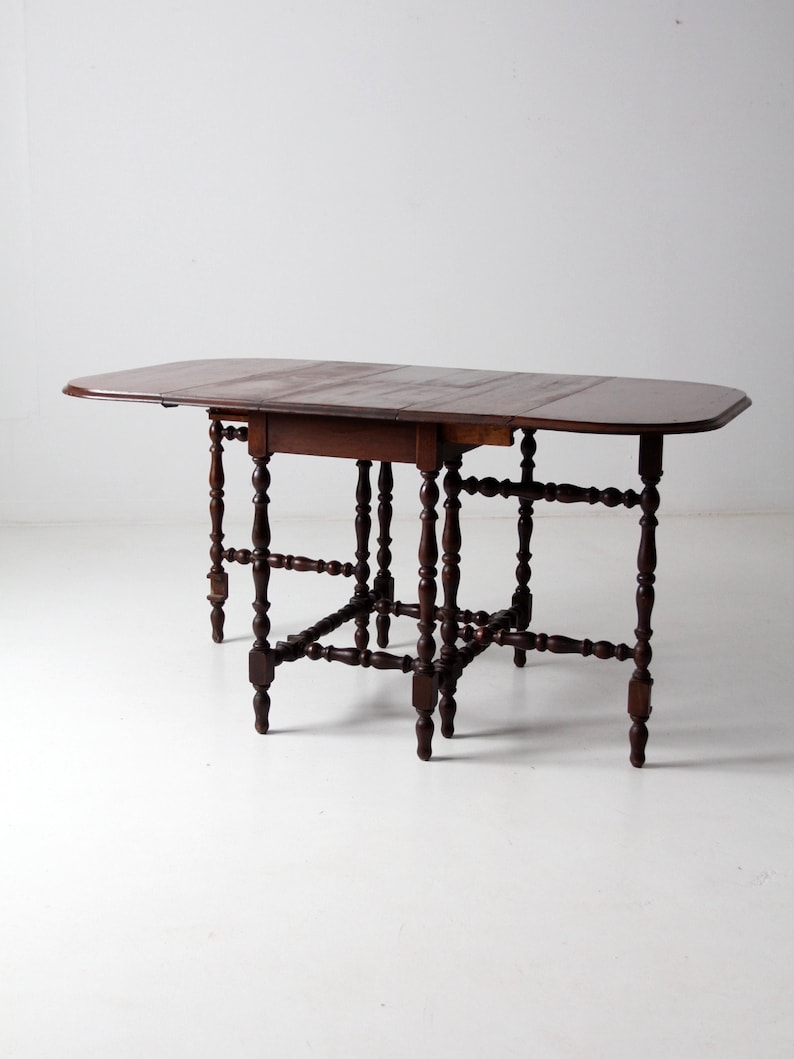 Vintage Drop Leaf Table With Jefferson Woodworking Slide Etsy