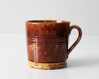 tazza vintage in spugna marrone