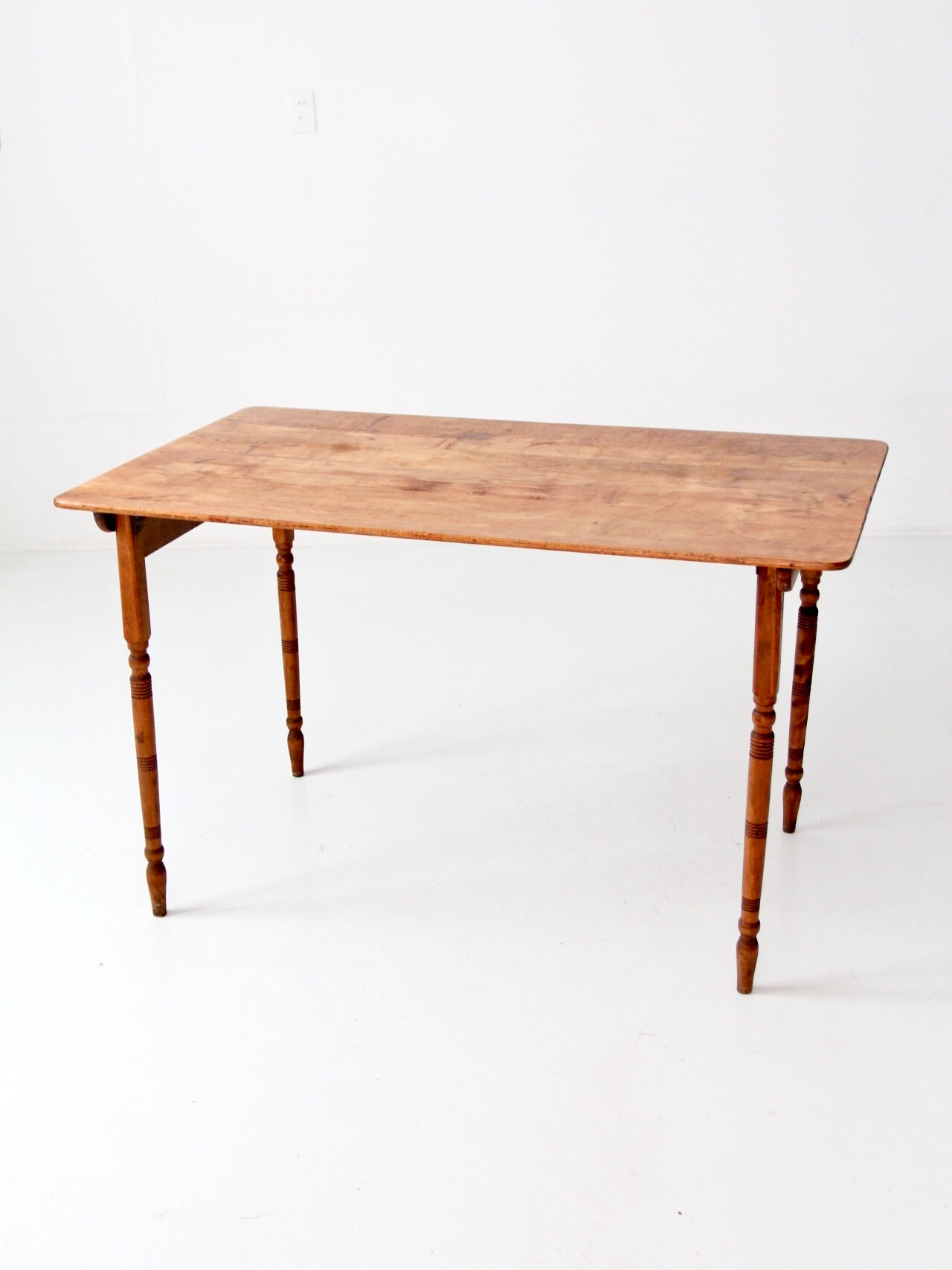 Antique Wooden Folding Table Clipper Style Collapsible Game