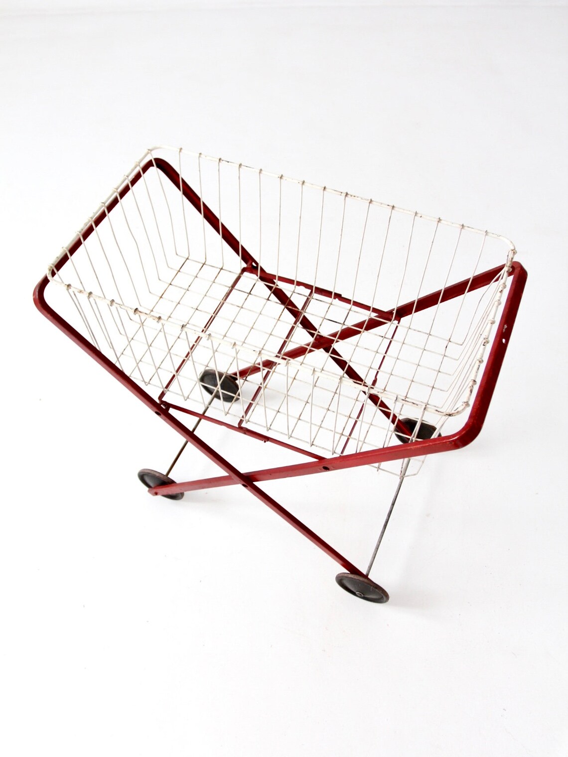 Vintage Rolling Laundry Cart Etsy