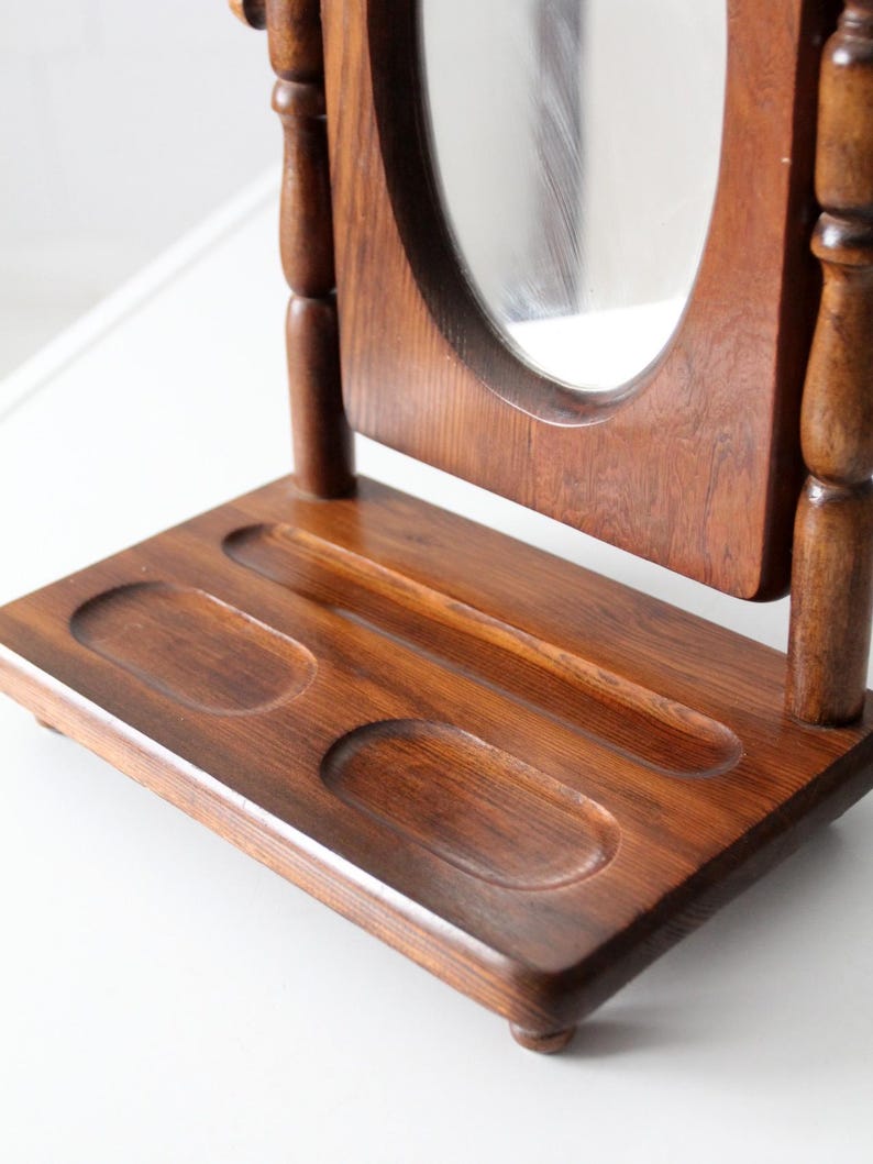 Antique Wooden Vanity Mirror - Etsy