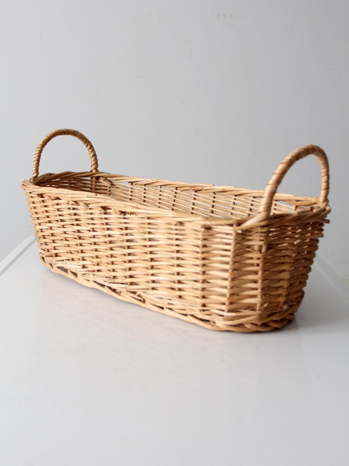 Vintage Woven Basket With Handles