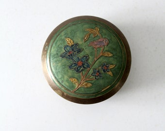 vintage painted enamel brass box