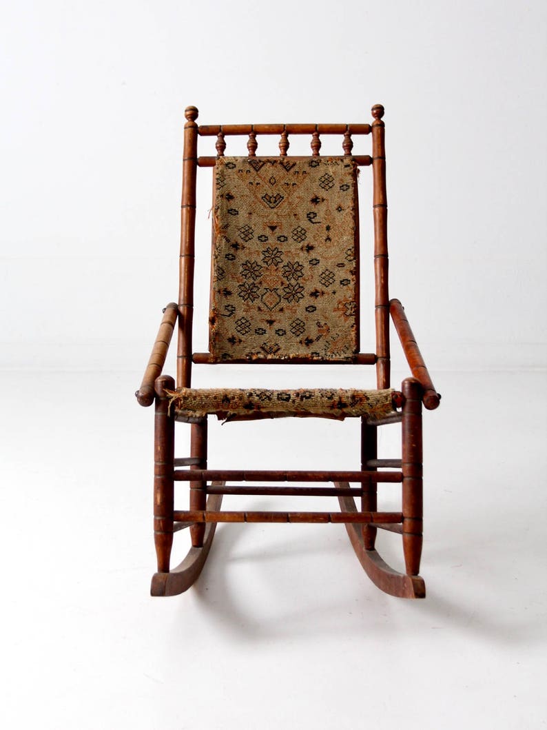 Victorian Rocking Chair Tapestry Chair Etsy