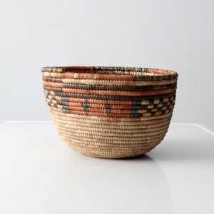 vintage coiled basket bowl