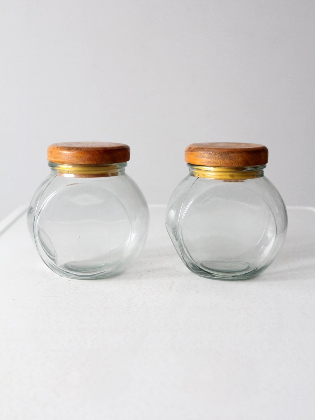 ヴィンテージガラスキャンディジャーペア - Etsy 日本