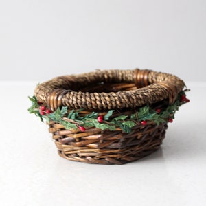 vintage wicker Christmas basket image 4