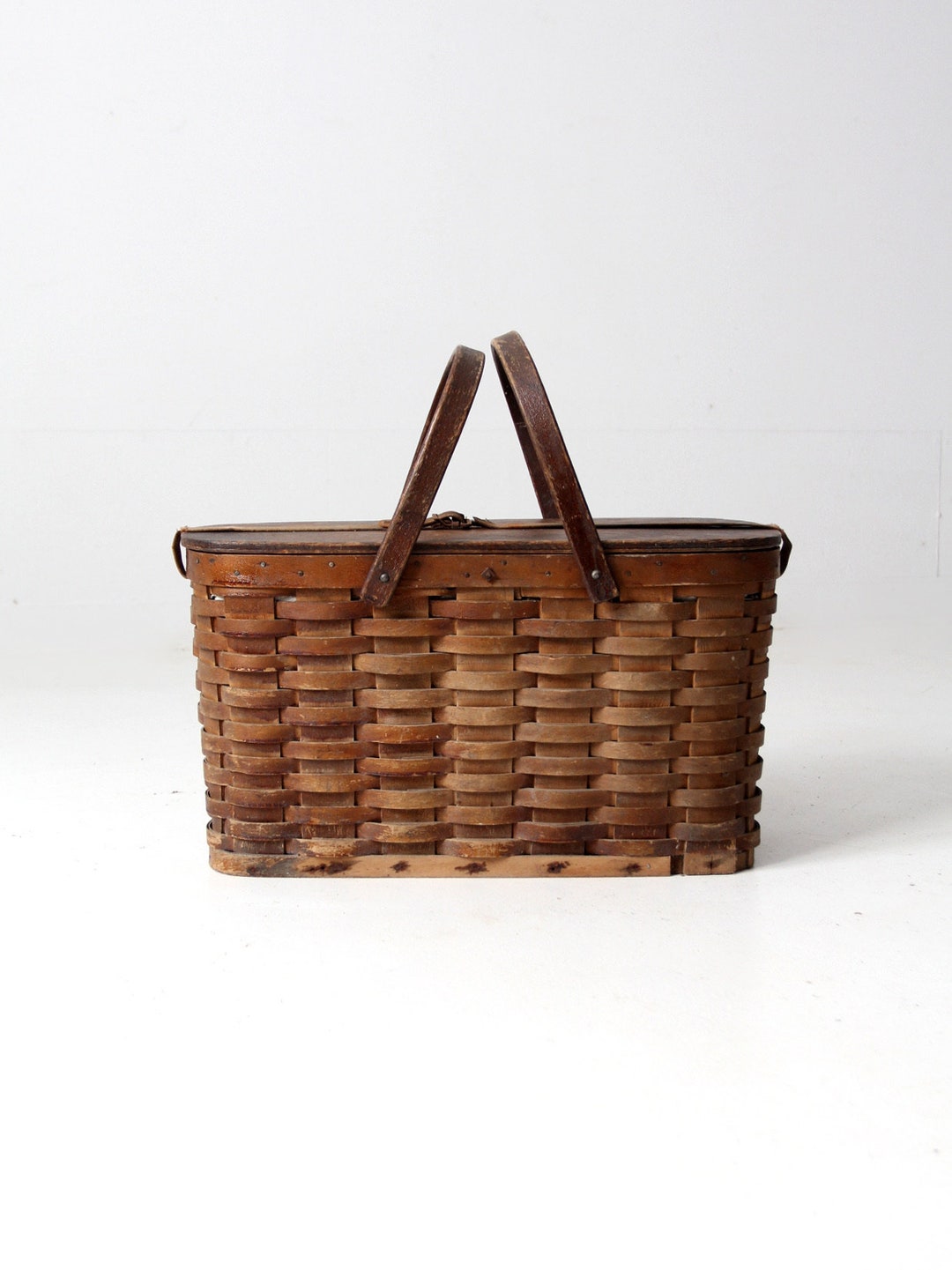 Coleman - 稀少　hawkeye picnic basket Vintage Hawkeye Picnic Basket: Green Wicker Weave, Retro