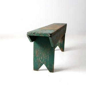 Antique Wooden Bench, Green Farmhouse Bench - Etsy
