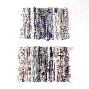 vintage rag rug placemats pair