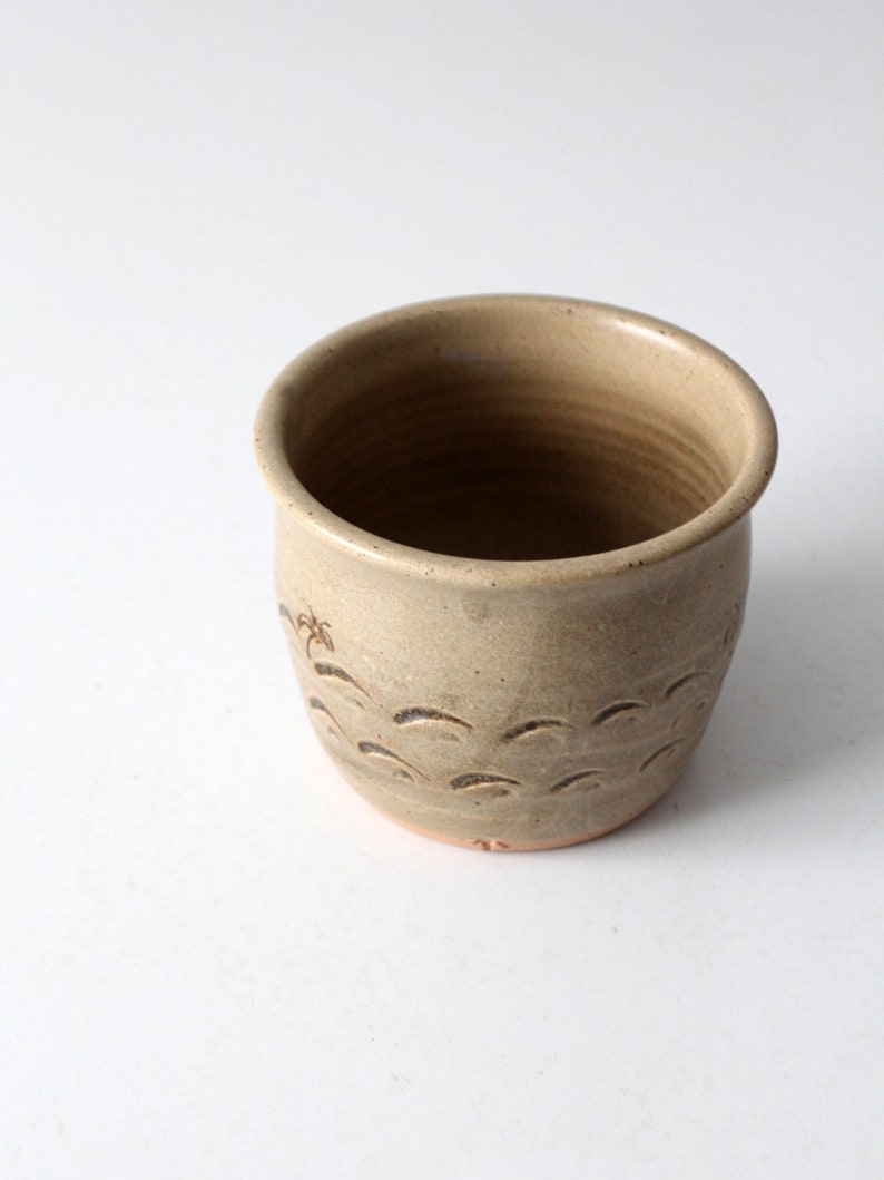 vintage palm tree studio pottery cachepot image 6