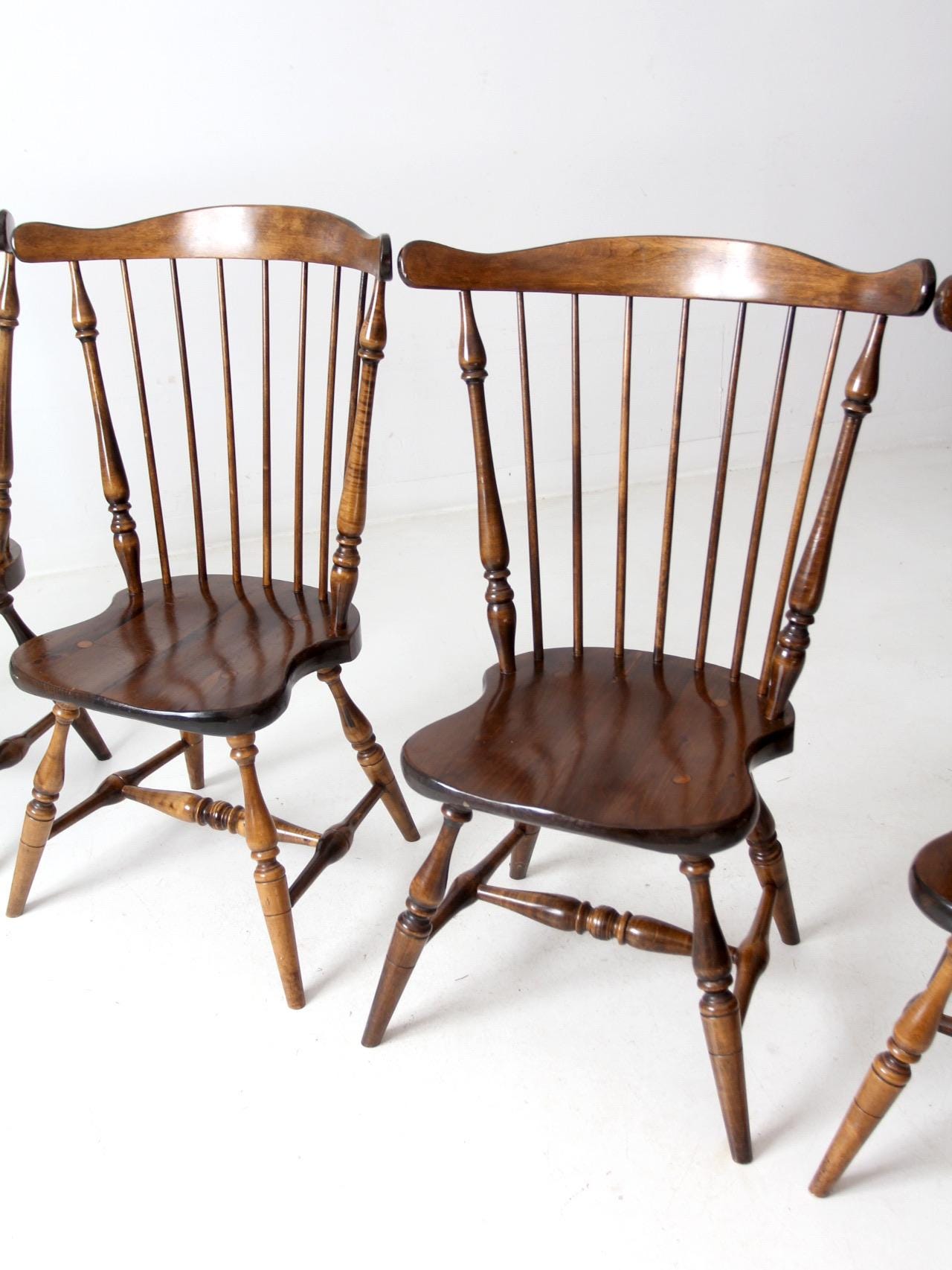 Vintage Windsor Dining Chairs Set of 4 - Etsy