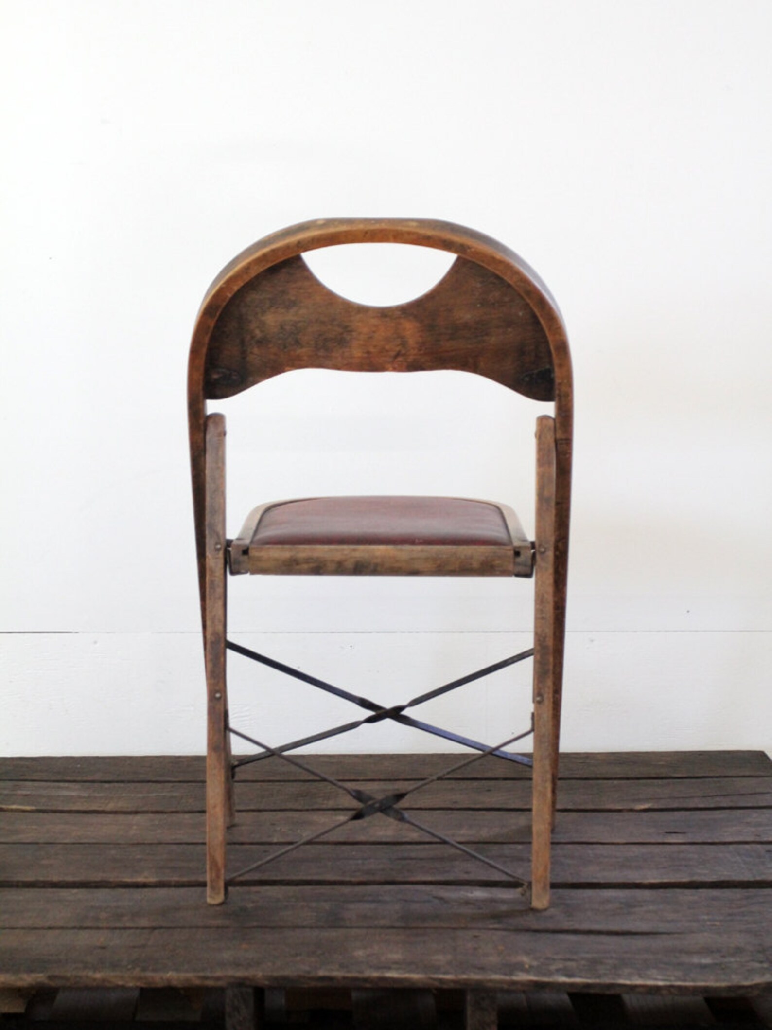 Vintage Folding Chair // Wood & Metal Folding Chair Etsy