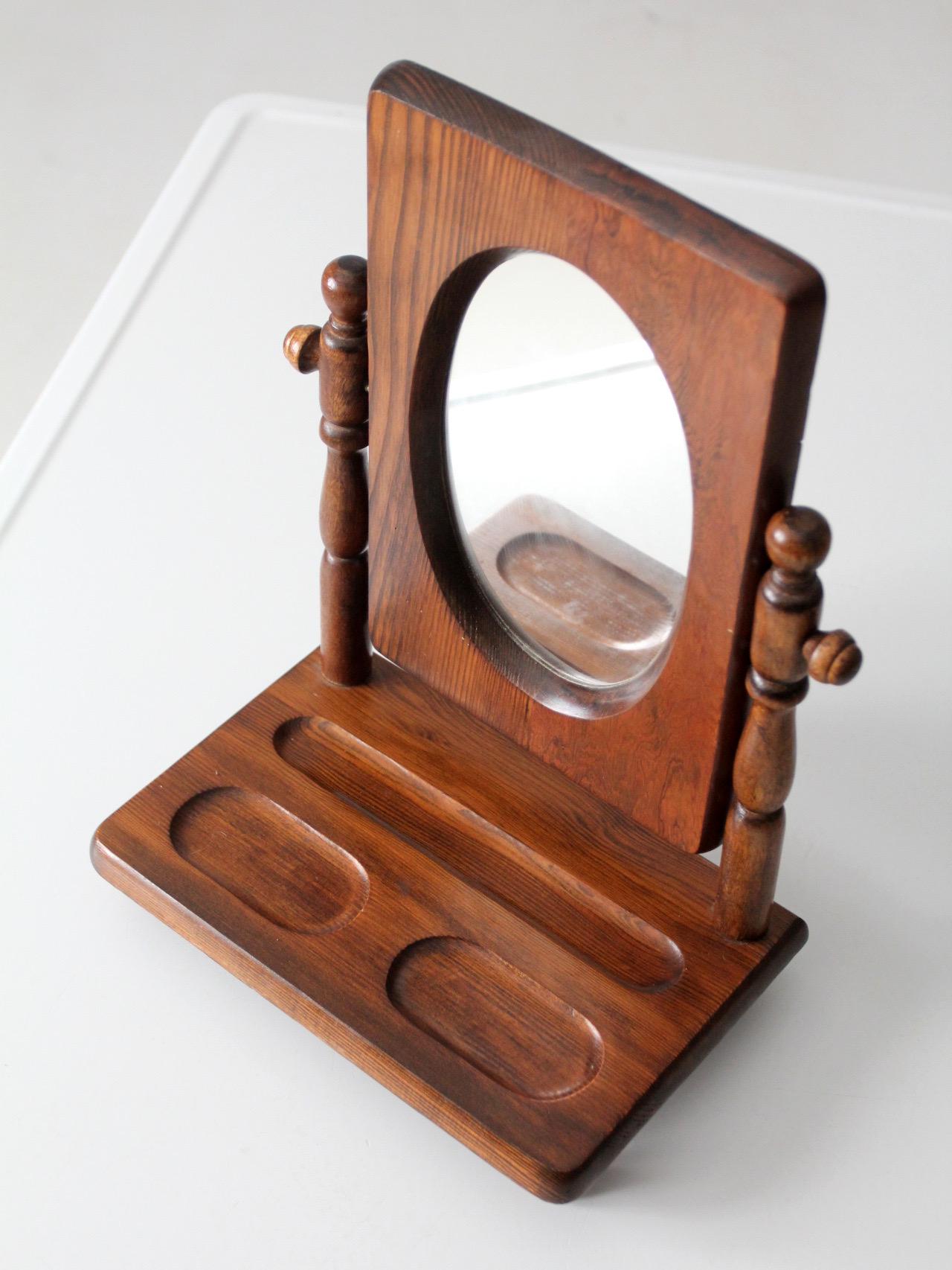 Antique Wooden Vanity Mirror - Etsy