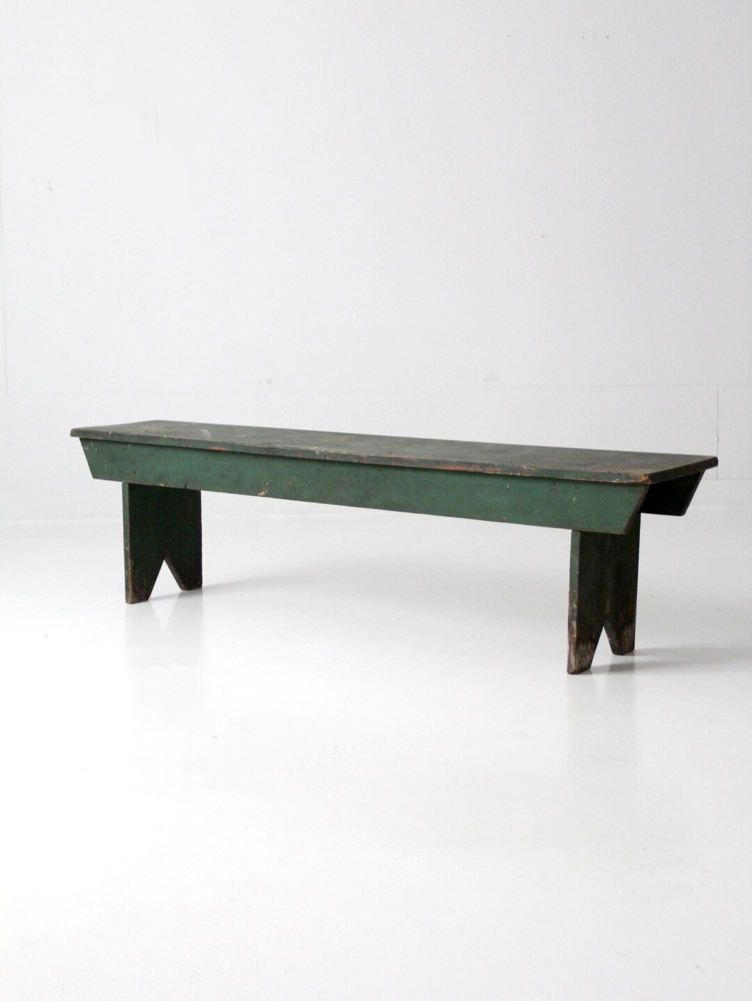 Antique Primitive Wood Bench, Green Farmhouse Bench - Etsy