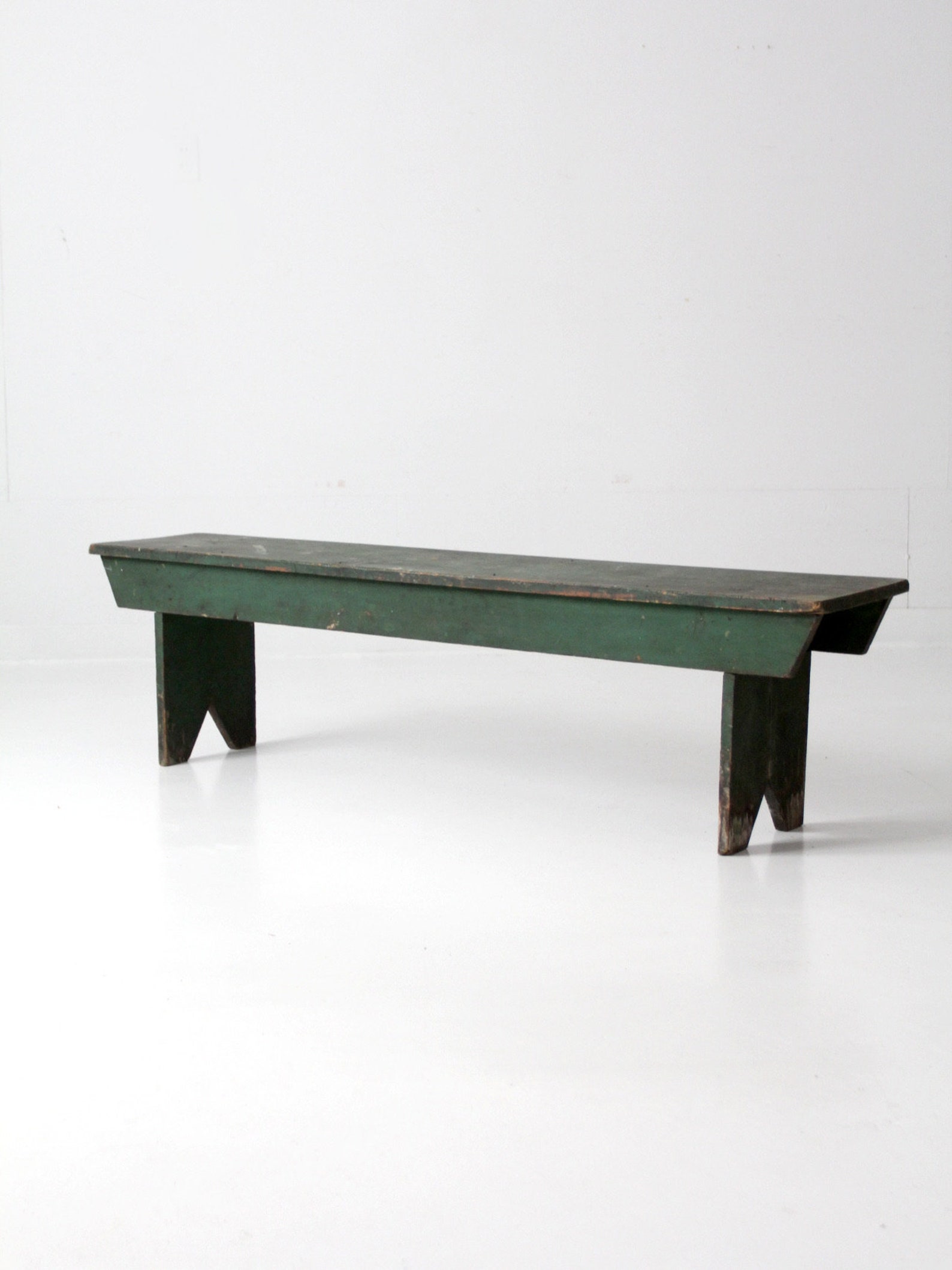 Antique Primitive Wood Bench, Green Farmhouse Bench - Etsy