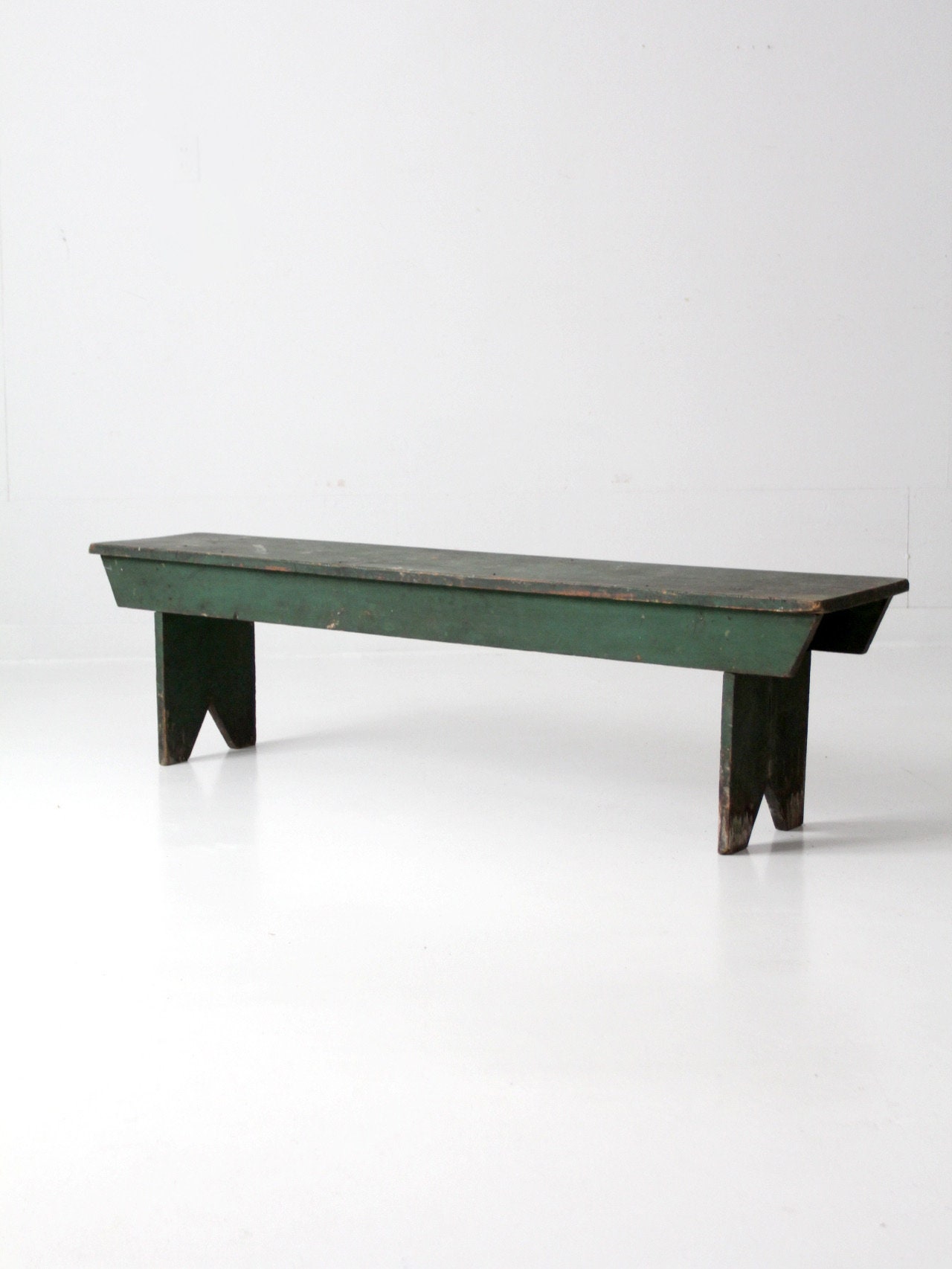 Antique Primitive Wood Bench, Green Farmhouse Bench - Etsy